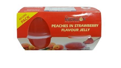 Picture of PEACHES IN STRAWBERRY JELLY 125G